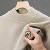 Maglioni da uomo Maglione di lana lavorato a maglia Peluche addensato Pullover con ricamo squisito Maglieria casual alla moda coreana invernale