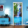 3D Steg Door Sticker DIY Selfadhesive Waterfall Tree Decals Mural Waterproof Paper Affisch för Print Art Bild Hemdekoration T2282I