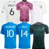 플레이어 팬 버전 2023 2024 이탈리아 축구 유니폼 Raspadori Chiesa Scamacca Jorginho Verratti Barella Bonucci Bastoni National 125th Football Men Kids Shirt 4XL