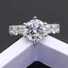 14K vitguld vigselring 3 karat Moissanite diamantring med GRA -certifikat