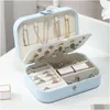 Smyckeslådor Fashion Mini Display Case Ring Box Cabinet Armoire Portable Organizer Travel Storage Joyeros Organizador De Joyas Drop D Otcdu