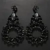 Stonefans Holle Ronde Overdrijven Oorbellen Hangfeest voor Vrouwen Luxe Zwarte Oversize Accessoires Cadeau 240305