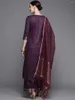 Ethnische Kleidung traditioneller 3-teiliger Jacquard-Set und eine mittelgroße Baumwollmischung im lila Saree-Sari