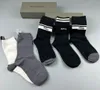 Luxury Designer Cotton Socks For Men Women Red Green Letter Embroidery Black White Breathable Middle Tube Sock 5Pairs/box