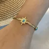 Turquoise Octagonal Star Bracelet Flower Butterfly Stainless Steel Handicraft Jewelry B512