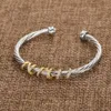 designer bracelet charm bracelet Dy luxury designer bangles silver bracelet fashion versatile twist bracelets jewelry 18K gold Plated wedding gifts 5 4mm thick