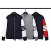 Men's Jackets Knitting Baseball Uniforms Stand Collar Striped Long-sleeved Raglan Sleeves Jacket