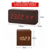 Outros relógios Acessórios Quadrado de madeira LED Despertadores inteligentes para quartos Relógio de cabeceira digital com controle de voz de temperatura Desktop ClockL2403