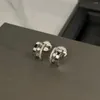 Boucles d'oreilles à tige Boucles d'oreilles asymétriques en argent sterling S925.Cadeau de fiançailles de luxe pour femmes.Bijoux de conception VIP à la mode