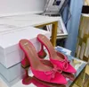 Sandaler Amina Muaddi Designers Heels Womens Sandals High Heeled Shoes Pointed Toesl Crya Buckle Summer Wedding Dress Heel Rem äkta läder Fashion Shoes412