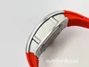 RM07-1 Diamond Automatic Ladies Watch Stainless Steel Swiss Tonneau Red Womens Wristwatch Sapphire Crystal Waterproof Luxury Watches