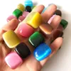 Mixed Color Cat's Eye Stone Tuimed kwarts kristal vierkant Opaalkwarts Mineralen Monsters Diy Sieraden Making Home Decoration2576