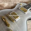 In Stock Limited Run Crimson Ice Gray Figured Electric Guitar 3 Piece Flame Maple Neck, Fire Flame Inlay, Grover Imperial Tuners, Gold Hardware