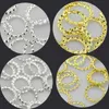 1000Pcs Gold Hollow Hemp wreath Nail Art Decorations ring patch nail rivet Metal diy Tips Manicure Charms Nail jewelry Accessory 240301