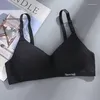 Soutiens-gorge femmes sous-vêtements en coton AB soutien-gorge sans fil froncé confort V brassière Push Up Lingerie Bralette filles couture sport