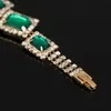 Bangle Fashion Wedding Bracelets Jewelry Luxury Womens Green Crystal Stone Bracelet Charm For Ladies Link Chain Bangles ldd240312