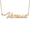 Vanessa name necklaces pendant Custom Personalized for women girl children best friends Mothers Gifts 18k gold plated Stainless steel