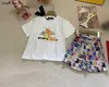 Tute da bambino di marca per bambini set da due pezzi Taglia 100-160 CM T-shirt adatta a ragazzi e ragazze t-shirt e pantaloncini con stampa completa di lettere colorate 24Mar