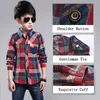 2024 Spring Cotton Kids Clothes Fashion Casual Handsome Shirt for Children blouses Boys Plaid Long Sleeve dress Shirts 240311