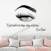 Make Up Citat Wall Stickers Vackra ögonögonfransar Lashes Extensions Eyebrows Beauty Salon Brows Vinyl Wall Decals Decor3089