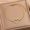Bangle Stainless Steel Bracelets Classic Infinity Symbol Elegant Heart Pendant Trendy Fine Bracelet For Women Jewelry Mothers Day Gift ldd240312