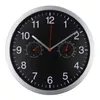 I 1 Silent Quartz Wall Clock Tyst rörelse Hygrometer No-Ticking Home Art Decor Clocks253R