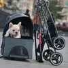 مقعد سيارة الكلب يغطي حقيبة عربة قطب الحيوانات الأليفة قابلة للطي مولود طفل سحب العربة رباعي العجلات travel277f