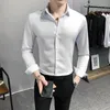 Camicie casual da uomo Y2K Primavera Camicia cargo stile discoteca da uomo Moda Uomo Marchio di qualità Abito slim fit a maniche lunghe di lusso Bianco Techwear