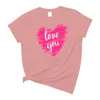 Dames T-shirts Love You Casual Ronde Hals Blouse Valentijnsdag Gedrukt T-shirt Met Korte Mouwen Trending Paar Tees 2024