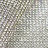 ship2mm super close Clear Crystal Rhinestone Beaded Trim Diamond Mesh fix or self ADHESIVE roll strass Applique Banding f239O