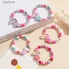 Bracelet en perles de pop-corn pour enfants et femmes, joli pendentif nuage arc-en-ciel, breloque pour filles, L24213