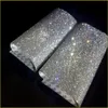 Ship2mm Super Close Klarer Kristall-Strass-Perlenbesatz, Diamant-Mesh-Fix oder selbstklebende Rolle, Strass-Applikationsband f336a
