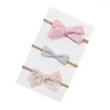 Accessoires pour cheveux 3 pièces/paquet, bandeau à nœud papillon pour bébé, bandes pour enfants, sans couture, cravate douce, couvre-chef pour fille