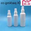 100 pçs/lote Frete Grátis 10 20 30 50 60 100 ml Spray de Plástico Branco Frascos de Perfume Vazio Recipiente Cosmético Mprqs