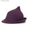 Breda randen hattar hink hattar hög kvalitet% ull modern halloween häxa hatt kvinnor fest hatt semester party hatt vinter söt hatt q240312