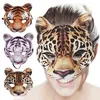 Projektant Maski Halloween 3D Tiger Pig Mask Mask Mask Party Cosplay Cosplay Akcesoria Propatry Unisex Zwierzęta Pół maski na twarz