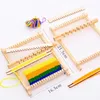 Diamond Painting 1Set Hand-Woven Wooden Weaving Loom Kit Tools DIY Woven Set Craft Yarn Hand Scarf Knitting Machine Kids Multifunc245E