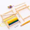 Diamantmalerei 1Set handgewebtes Holzwebstuhl-Kit Werkzeuge DIY gewebtes Set Handwerk Garn Hand Schal Strickmaschine Kinder Multifunc245E