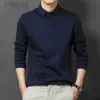 Men's Polos Korean Fashion Solid Polo Shirts Spring New T-shirt Streetwear Business Casual Embroidered Sleeve Slim ldd240312