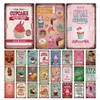 Pink Cake&Donuts&Ice-cream Tin Sign Vintage Metal Poster Iron Sheet Decor For Club Bar Restaurant Cafe Painting Wall Home Decor H1212B