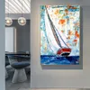 Colorful Boat Wall Pictures For Living Room Canvas Painting Posters And Prints Modern Landscape Home Decor No Frame263F