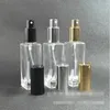 30 ml tomt klart glas parfym sprayflaska 1 oz påfyllningsbar fyrkantig atomizer med svart guld svart pump cap thgej mbqgs