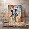 Moderne decoratieve schilderkunst Afrikaanse kunst meisjes dansen kleurrijke muurposters abstracte foto's voor woonkamer canvasprints281u