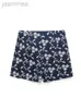 Shorts Damen TRAF Sommermode Blumenstickerei Seitenshorts Taille Skorts Kurze Hosen ldd240312