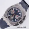 Designer-Kristall-AP-Uhr Royal Oak 26420TI Blue Disc Chronograph Herrenuhr Titan Metall Automatik Schweizer Luxusuhr Datumsanzeige Gesamtdurchmesser 43 mm