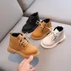 Stivali Autunno Inverno Moda Bambini Ragazzi Ragazze Retro PU Pelle Casual Cravatta Corda Design con cerniera Scarpe corte antiscivolo