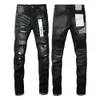 Jeans Roxo Mens Denim Pans Designer Jean Black Pan High Qualiy Roxo Marca Disressed Preto Rasgado Biker Sreewear Casual Designers Corredores 707