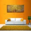 Gemälde handgemachte moderne abstrakte Landschaft Öl auf Leinwand Wandkunst Goldener Baum Bilder für Wohnzimmer Weihnachten Home Decor1327x