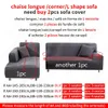 Geometrische elastische bankhoezen voor woonkamer L-vorm nodig kopen 2 STUKS Kussenovertrekken Hoek Chaise longue Couch Cover Stoelbeschermer 240304