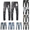 Jeans Roxo Mens Denim Pans Designer Jean Black Pan High Qualiy Roxo Marca Disressed Preto Rasgado Biker Sreewear Casual Designers Corredores 707